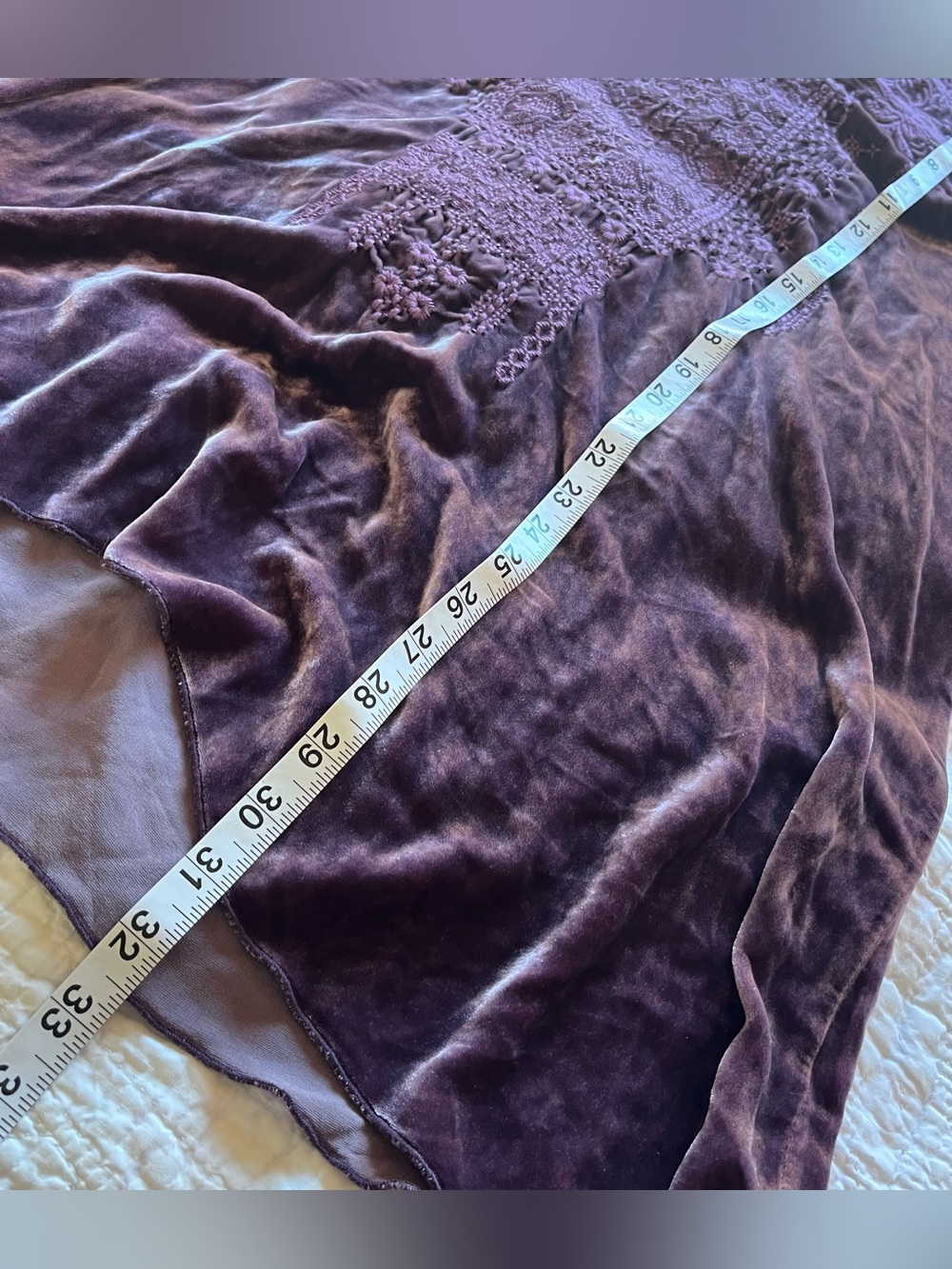 Johnny Was JWLA Velvet Embroidered Tunic Dress M Purple Silk Boho NWT - Picture 11 of 11